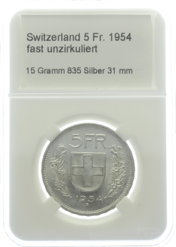 Schweiz 5 Franken 1954 B - fast unzirkuliert